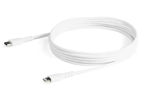 Cable Resistente USB-C a Lightning de 2 m Blanco - Cable de Sincronización y Carga USB Tipo C a Lightning con Fibra de Aramida Resistente - Certificado MFi de Apple - para iPad/iPhone 12 - Imagen 4