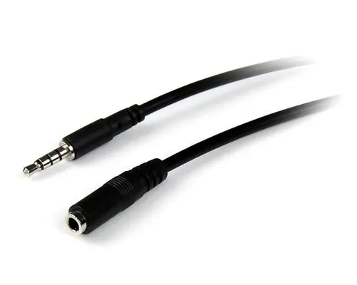Cable de 2m de Extensión Alargador de Auriculares Headset Mini-Jack 3,5mm 4 pines Macho a Hembra - Imagen 1