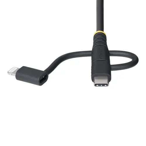 Cable Multicarga Resistente USB de 1m - Lightning/Micro-USB/USB-C - Certificado Apple MFi - Recubrimiento de Aramida - Cable Cargador USB Tipo C 3 en 1 - para iPhone/iPad/Android - Imagen 5