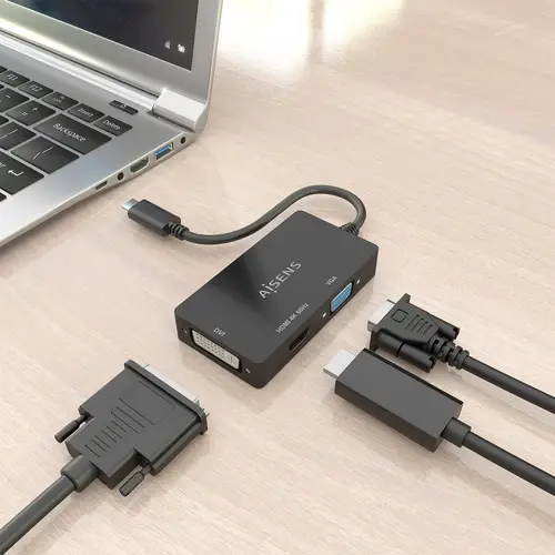 Conversor USB-C A DVI/HDMI/VGA, USB-C/M-DVI/H-HDMI/H-VGA/H, Negro, 15cm - Imagen 5