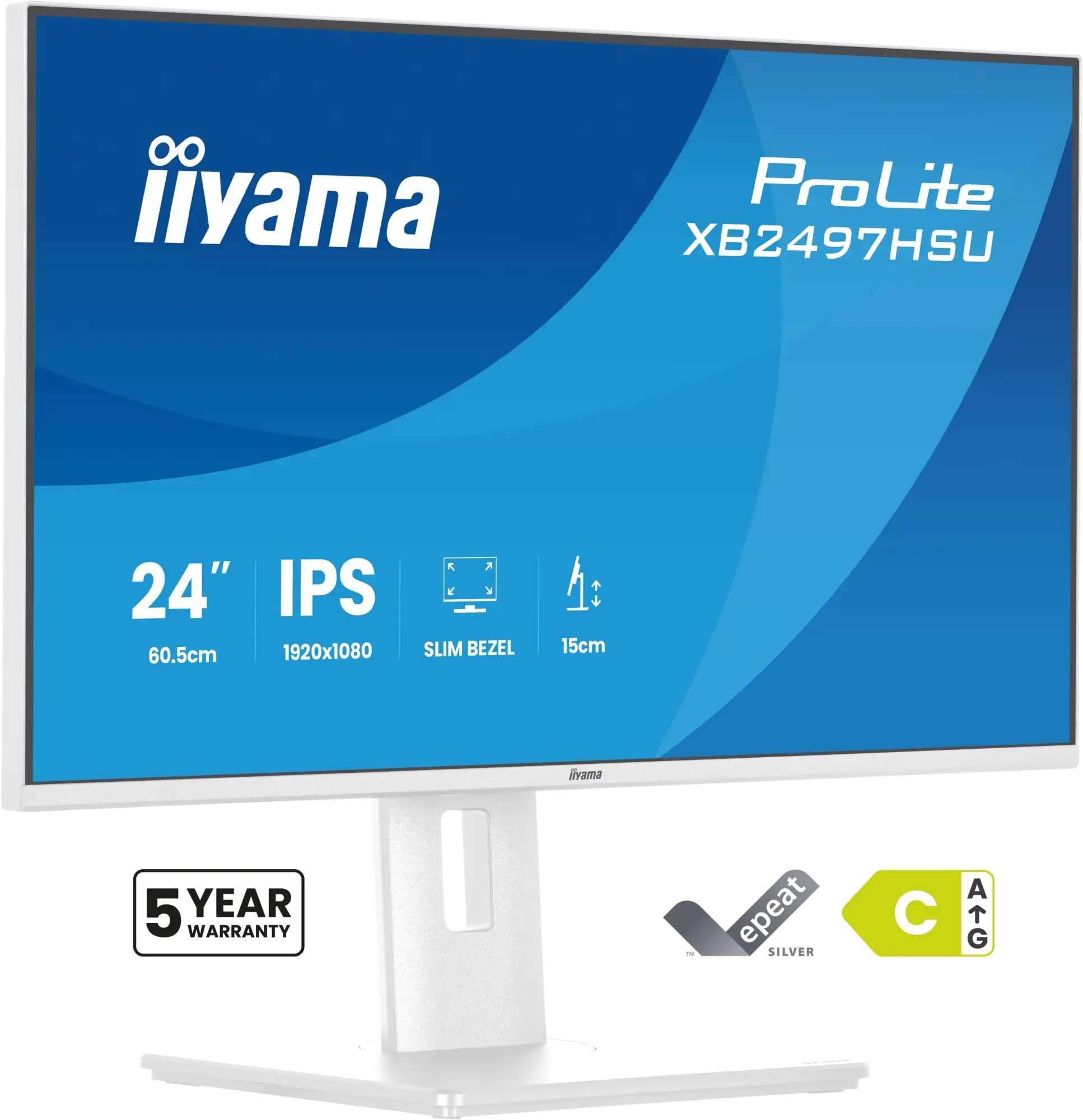 ProLite XB2497HSU-W1 pantalla para PC 60,5 cm (23.8") 1920 x 1080 Pixeles Full HD LED Blanco