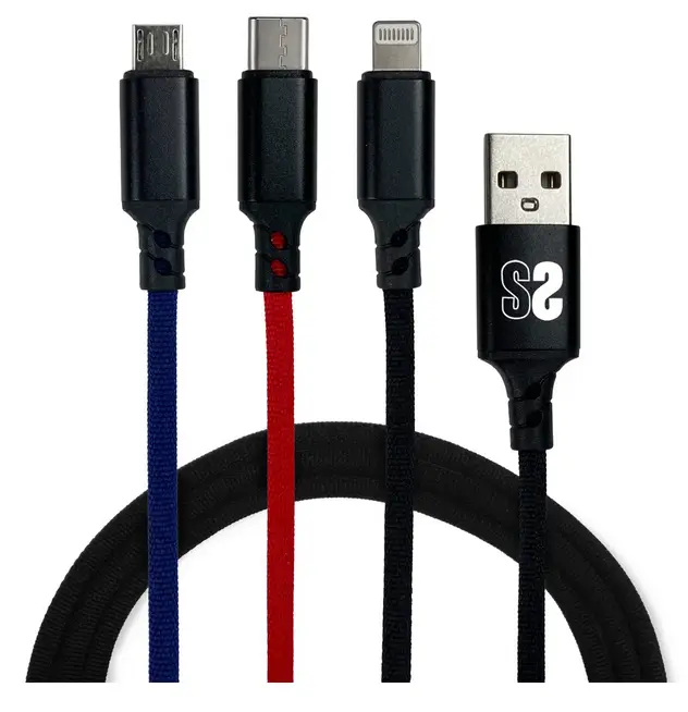 Cable Premium 3in1 3.0 (Micro USB+Type C+Lightning)
