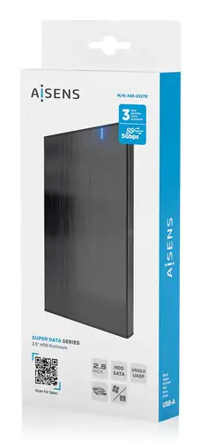 Caja externa 2.5" ASE-2527B 9.5mm SATA a USB 3.0/USB3.1 Gen1, Negro - Imagen 8