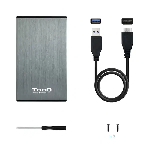 TQE-2527G caja para disco duro externo 2.5" Caja de disco duro (HDD) Negro, Gris - Imagen 5