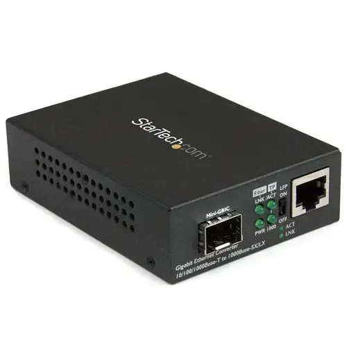 Conversor de Medios Ethernet Gigabit a Fibra con SFP abierto - Imagen 1