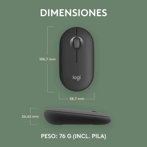 910-007015 ratón Viajes Ambidextro RF Wireless + Bluetooth Óptico 4000 DPI - Imagen 15