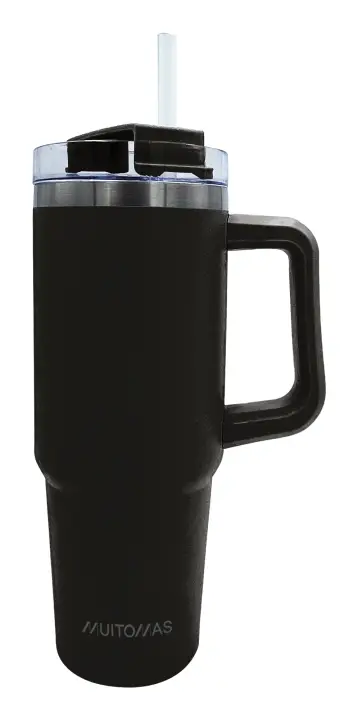 TRAVELMUG900BK taza de viaje 900 ml Negro Acero inoxidable