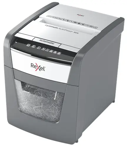 Optimum AutoFeed+ 50X triturador de papel Corte cruzado 55 dB 22 cm Negro, Gris - Imagen 2