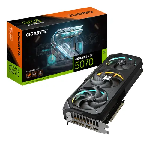 GeForce RTX 5070 GAMING OC 12G Tarjeta Gráfica - 12GB GDDR7, 192 bits, PCI-E 5.0, 2625 MHz Core Clock, 3 x DP 2.1a, 1 x HDMI 2.1b, NVIDIA DLSS 4, GV-N5070GAMING OC-12GD - Imagen 1