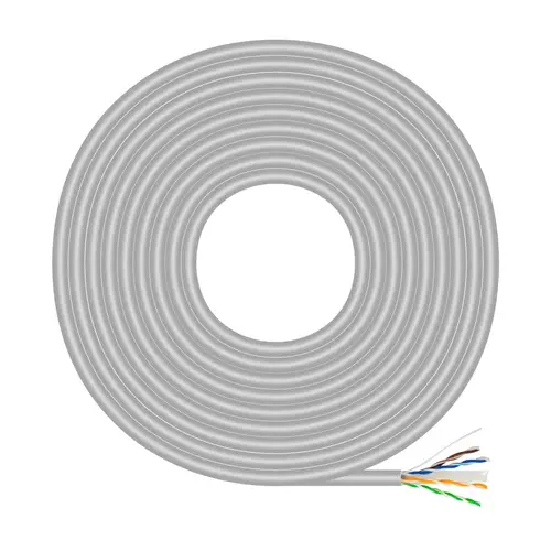 Cable de Red RJ45 Cat.6 UTP Rigido AWG23 CCA (aleacion), Gris, 100 m - Imagen 1