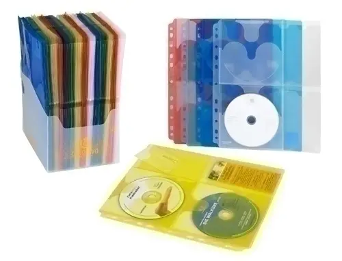 FUNDA CD/DVD CARCHIVO A4 11 TL.COLORES - Pack de 10 unidades