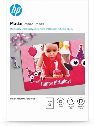 Papel fotográfico mate : 25 hojas/10 x 15 cm - Imagen 1