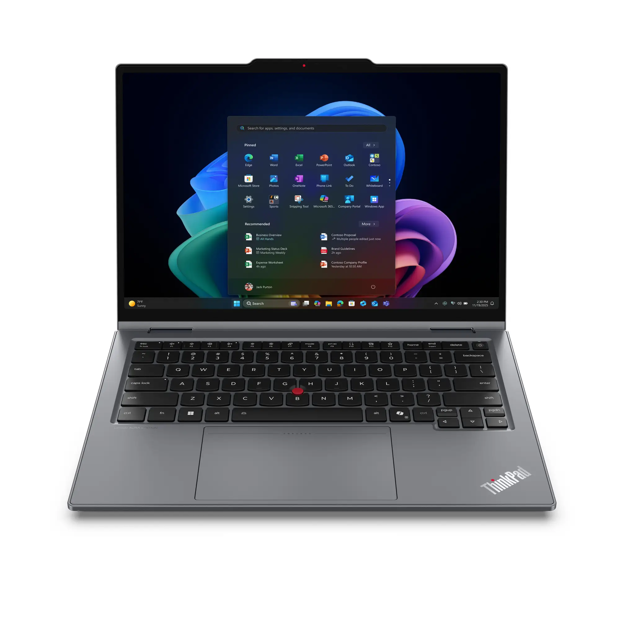 ThinkPad X1 2-in-1 Gen 11 Aura Edition Copilot+ PC Intel Core Ultra 7 355 Híbrido (2-en-1) 35,6 cm (14") Pantalla táctil 2.8K 32 GB LPDDR5x-SDRAM 1 TB SSD Wi-Fi 7 (802.11be) Windows 11 Pro Gris Español