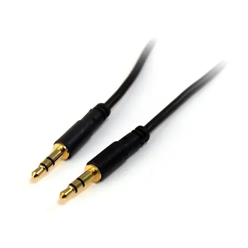 Cable Delgado de 91cm de Audio Estéreo Conector Mini Jack 3,5mm - Plug TRRS - Macho a Macho - Imagen 1