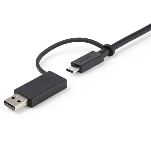 Cable USB-C de 1m con Llave Adaptador (Dongle) a USB-A - Cable Híbrido USB Tipo C a USBC (10Gbps y PD de 100W) o USBA (5Gbps) - Ideal Para Docking Stations Híbridas - Imagen 9