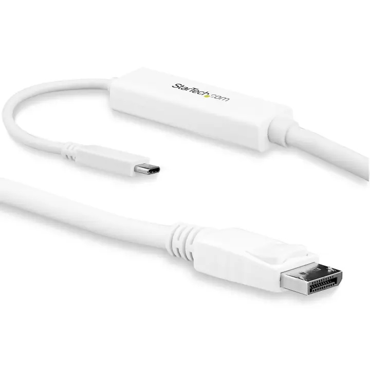 Cable 3m USB C a DisplayPort 1.2 de 4K a 60Hz - Adaptador Convertidor USB Tipo C a DisplayPort - HBR2 - Conversor USBC con Modo Alt - Compatible con Thunderbolt 3 - Blanco