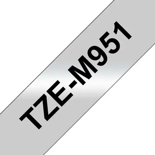 TZE-M951 cinta para impresora de etiquetas Negro sobre plata - Imagen 1