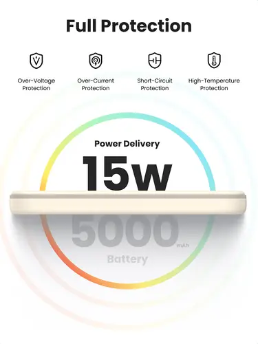 25207 batería externa 5000 mAh Cargador inalámbrico Negro - Imagen 7