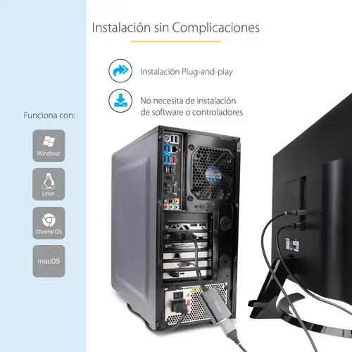 Adaptador DVI a DisplayPort Alimentado por USB - Conversor DVI a DisplayPort - Convertidor DVI-D a DP - 1920x1200 - Imagen 14