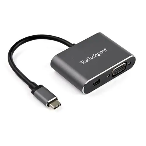 Adaptador USB-C a Mini DisplayPort y VGA - Conversor de Vídeo USB Tipo C - 4K 60Hz - HDR - Imagen 1