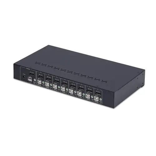 Switch KVM de 8 Puertos DisplayPort 4K 60Hz - Conmutador KVM DP 1.2 4K60 con Kit de Montaje 1U para Rack - con Hub USB de 4 Puertos - Conmutado por Botón y Teclas de Acceso Rápido - TAA - Imagen 2