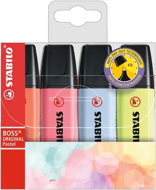 Boss Original Pastel marcador 4 pieza(s) Punta de cincel Multicol..