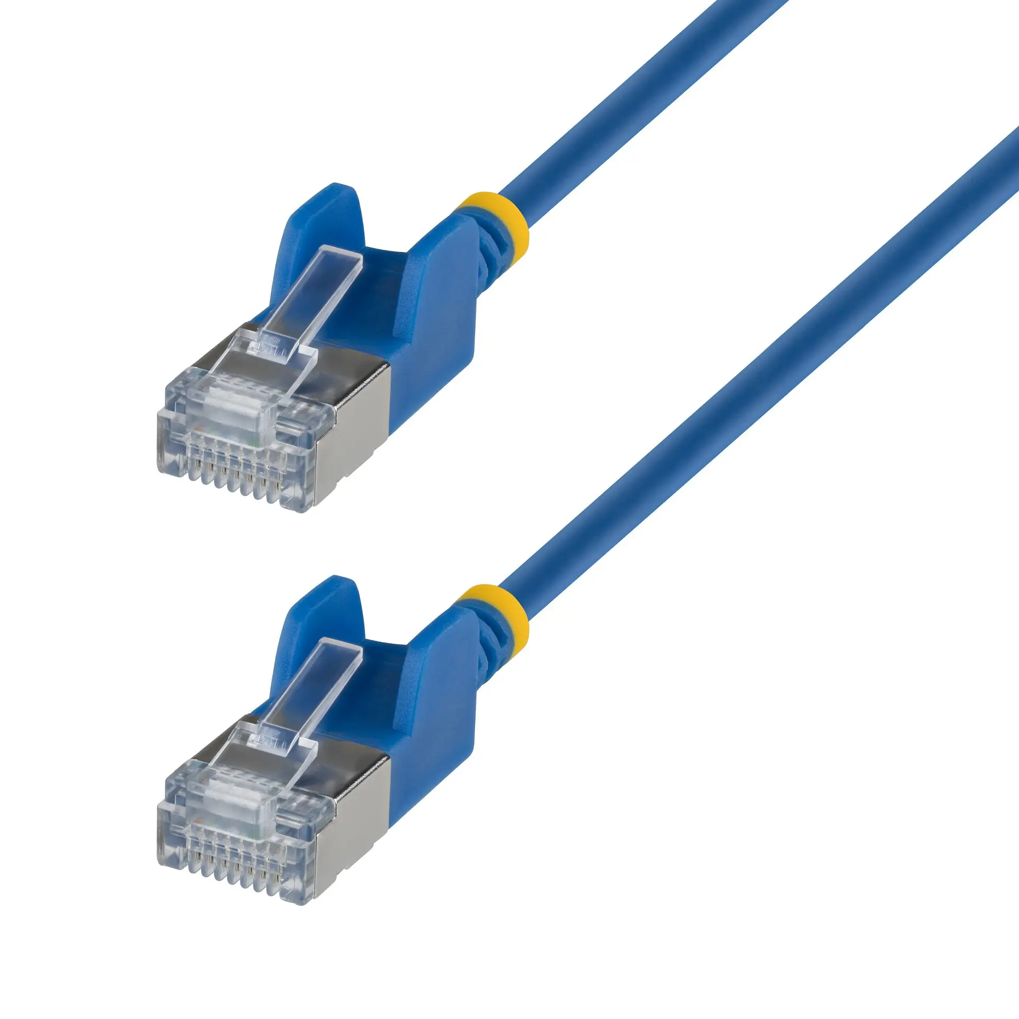 Cable Ethernet CAT6a Ultra Delgado de 15cm Azul - Cable de Red Snagless RJ45 FTP con Alambre de Cobre Puro 34AWG - Latiguillo de Red - Probado con Canal Fluke