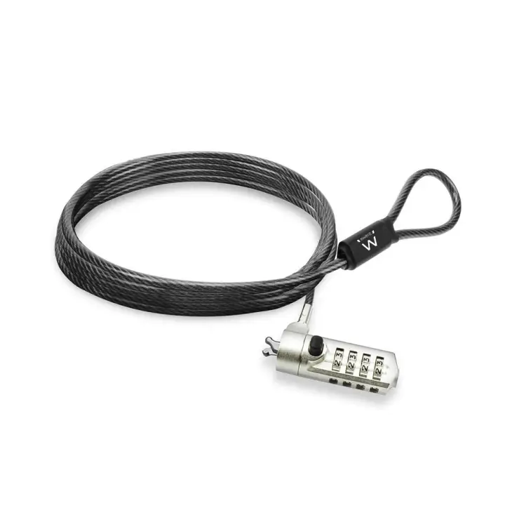 EW1243 cable antirrobo Negro, Zinc 1,5 m