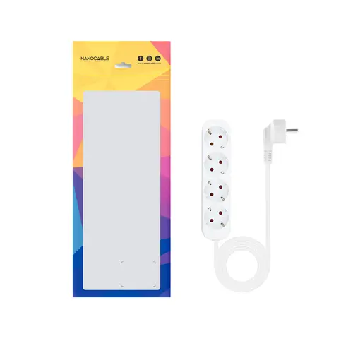 Regleta de Enchufes con 4 Tomas, 1.4 m, Blanco - Imagen 3