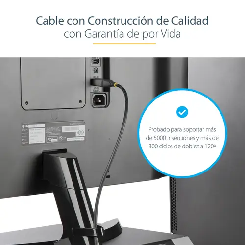 Cable de 5m DisplayPort 1.4 Certificado VESA - 8K de 60Hz HDR10 - Vídeo Ultra HD 4K de 120Hz - Cable DP 1.4 - para Monitores o Pantallas - Cable DisplayPort a DisplayPort - M/M - Imagen 9