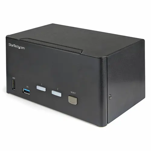 Switch Conmutador KVM de 2 Puertos DisplayPort 4K para 3 Monitores - Vídeo de 4K y 60Hz Ultra HD - HDR - Hub Ladrón USB 3.0 de 2 Puertos y 4 Puertos USB 2.0 HID - Audio - HotKey - TAA - Imagen 1