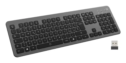 EW3296 teclado Universal RF inalámbrica + USB QWERTY Español Negro, Gris - Imagen 1