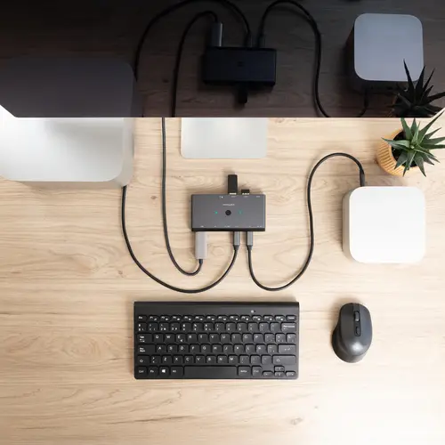 Switch Conmutador KVM 2x USB-C a 3xUSB-A+2xPD+HDMI+DP+Audio - Imagen 4
