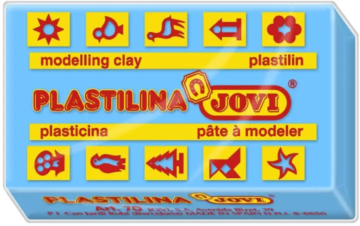 CAJA 15 PASTILLAS PLASTILINA 150 G - AZUL CLARO JOVI 7112