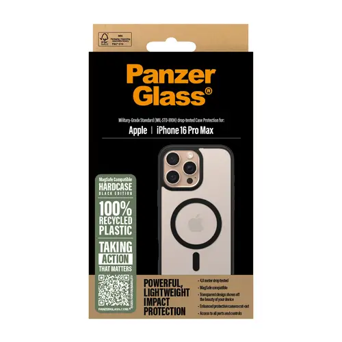 ® HardCase Transparent w. Black MagSafe & Frame iPhone 16 Pro Max funda para teléfono móvil Negro - Imagen 3