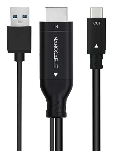 Cable Conversor HDMI a USB-C, Negro, 1.8 m - Imagen 2