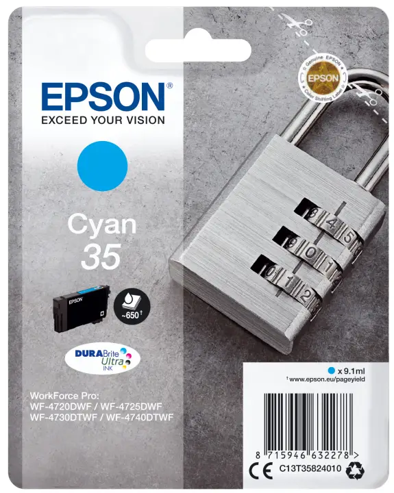 Padlock Singlepack Cyan 35 DURABrite Ultra Ink