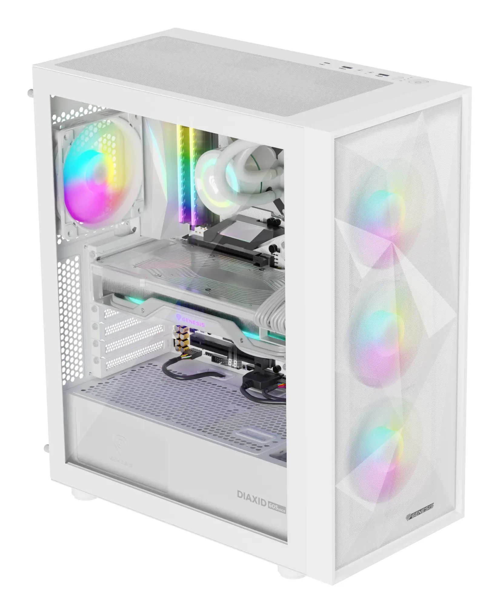 Diaxid 605 ARGB Midi Tower Blanco