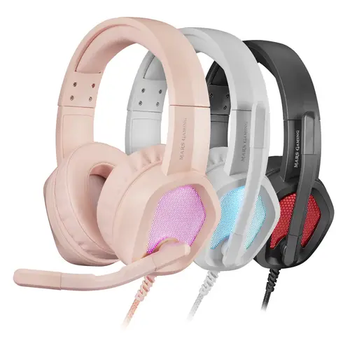 MH320P Rosa, Auriculares Neodimio RGB Flow, Micrófono y Caja de Control - Imagen 4