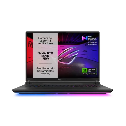 ROG Strix SCAR 18 G835LX-SA046W - Ordenador Portátil Gaming de 18" WQXGA 240Hz (Intel Core Ultra 9 275HX, 64GB RAM, 4TB SSD, NVIDIA RTX 5090 24GB, Windows 11 Home) Negro - Teclado QWERTY español - Imagen 3