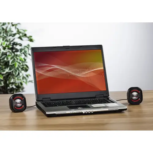 Altavoces para Ordenador, con conexión USB A y jack 3,5mm, potentes y ligeros, color negro. - Imagen 3