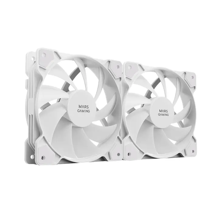 MF-PROX2 Blanco, Kit 2 Ventiladores 120mm, Sistema Anti-vibraciones, Ultra-silenciosos, Doble Conexión 3PIN + 4PIN