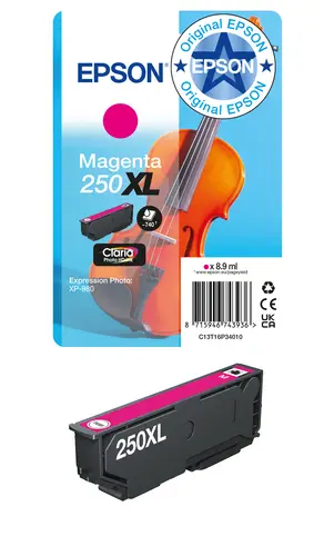 Pack individual de tinta Claria Photo HD 250XL Violin magenta - Imagen 1