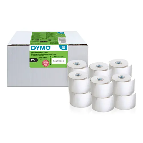 LW etiquetas auténticas de tarjeta de identificación pequeñas | 41 mm × 89 mm | 12 rollos de 300 etiquetas con reverso fácil de retirar (3.600 unidades) | para etiquetadoras LabelWriter - Imagen 2