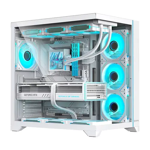 H3 PRO Midi Tower Transparente, Blanco - Imagen 1
