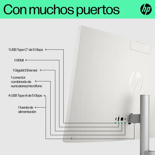 24-cr0087ns Intel® Core i3 i3-1315U 60,5 cm (23.8") 1920 x 1080 Pixeles Pantalla táctil PC todo en uno 8 GB DDR4-SDRAM 512 GB SSD Windows 11 Home Wi-Fi 6 (802.11ax) Blanco - Imagen 5