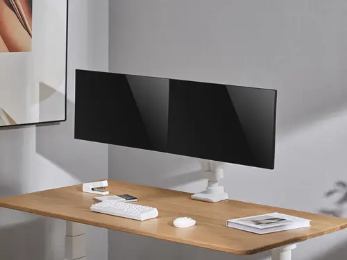 Soporte de escritorio para monitor doble de 17«-35», blanco - Imagen 9