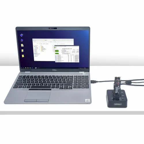 Dock Duplicador Clonador Autónomo 1:1 de Unidad SSD NVMe M.2 - 90GBpm - USB-C 3.2 de 20Gbps - Docking Station USB Tipo C de 2 Bahías - Incluye Cables USB-C/USB-A - Imagen 7
