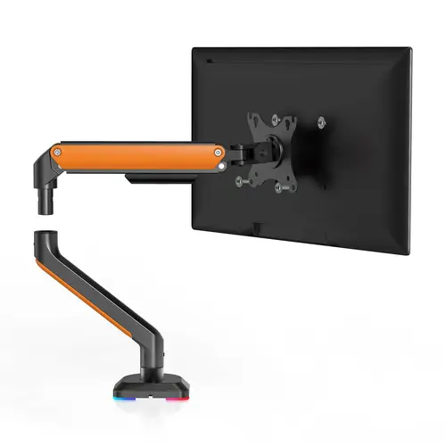 Soporte de Mesa RGB Gaming contrapeso giratorio e inclinable para Monitor/TV 9Kg (3 Pivotes, 1 Brazo) de 17-32, Negro-Naranja - Imagen 3