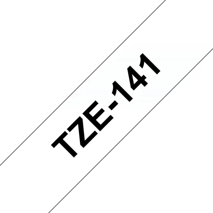 TZE-141 cinta para impresora de etiquetas Negro sobre transparente